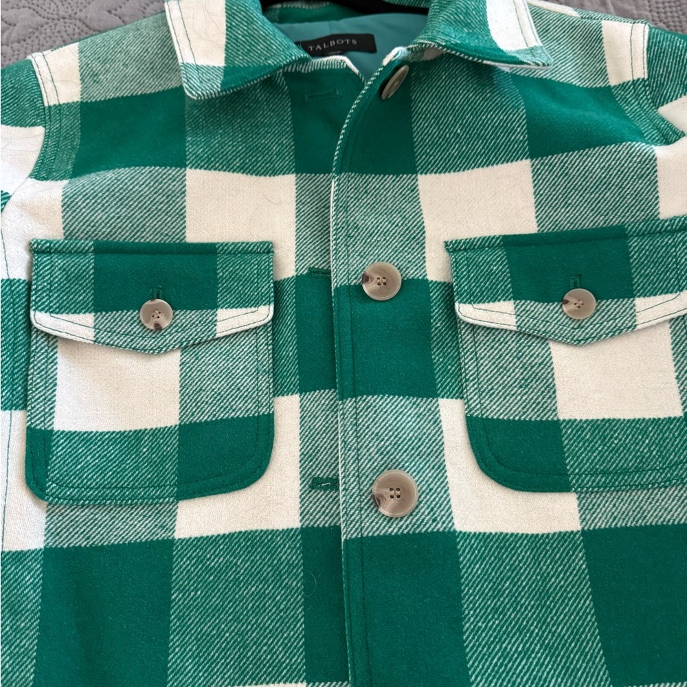 Talbots Emerald and Cream Checkered Jacket - Picture 4 of 5